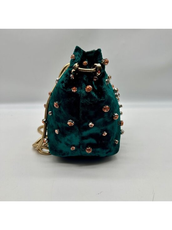 Madison West Green Velvet Party Bucket Bag main image 9